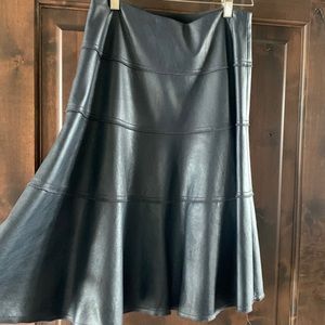 Year-round Rebecca Taylor Navy Leather Skirt. Like New!